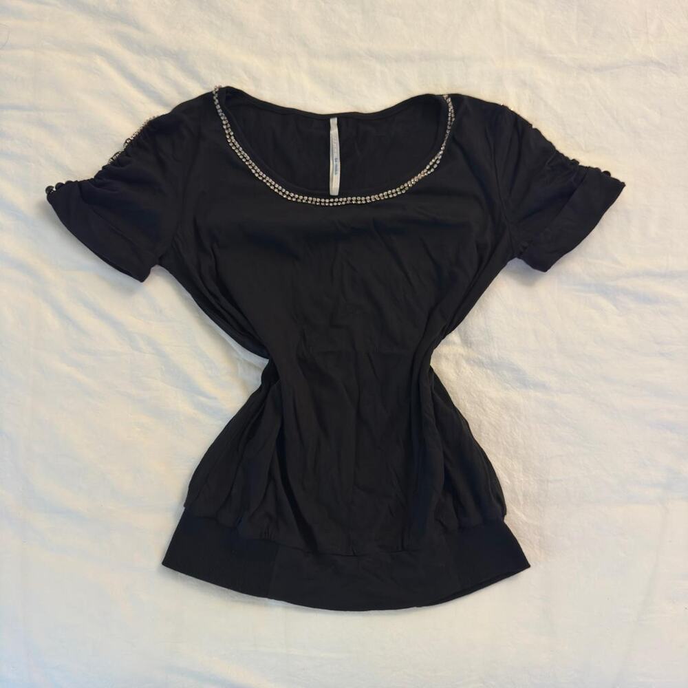 Black‎ y2k shirt with diamond